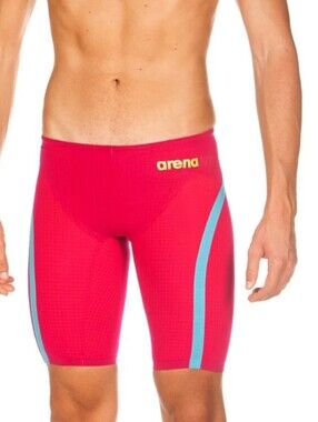 Arena Powerskin Carbon Flex Athletic Swim Jammers with Bright Blue Panels Sz 30